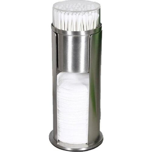 Stainless Steel Cotton Swab Storage Box Detachable Dustproof Cotton Pad Container With Cover Cosmetic Storage Case Makeup Tools