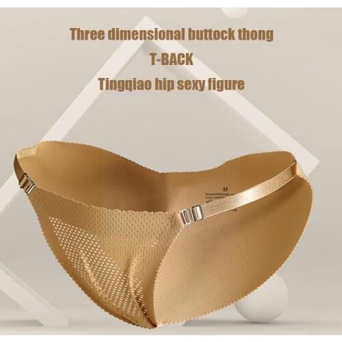Three-dimensional Buttocks Women Sponge Padded Push Panties Up G-string Strap Seamless Lifter Underwear Adjusted Seamless
