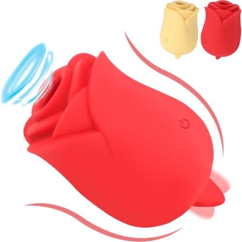 Rose Shape Tongue Licking Vibrator G-spot Stimulator Nipple Sucker Oral Licking Vagina Masturbation Sex Toys for Women