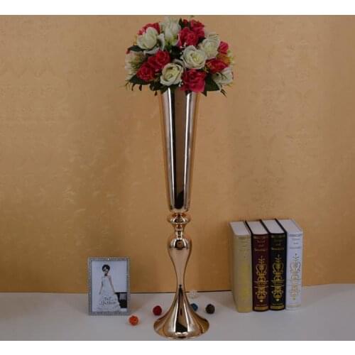 90cm/35" Flowers Vase Wedding Table Centerpiece Event Road Lead Gold Metal Vases Flower Holders Party Decoration 10 PCS SN1135
