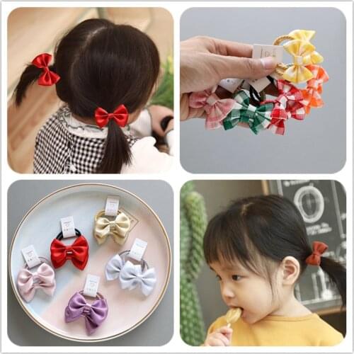 10PCS/Set New Baby Kids Girls Cute Bow Elastic Hair Bands Sweet Princess Scrunchie Headband Rubber Bands Accessories