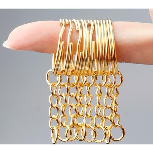 10pcs/Lot Iron Key Rings Keychain Key Chain Split Ring Metal Blank Gold Rhodium Rose Gold Keyrings DIY Jewelry Making Accessorie