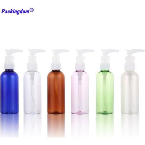10pcs Plastic Bottle Tube Makeup Container 100ml Duckbilled Pump Head Gel Lotion Bottles Blue Pink Refillable White Green Empty