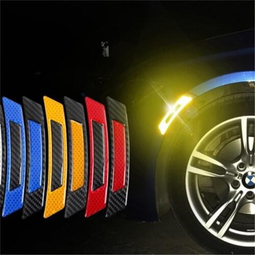 Pcs/pack Car Reflective Sticker Anti-collision Warning Safety Strip Mark Auto Accessories Side Anti-scratch Door Bumper Deca
