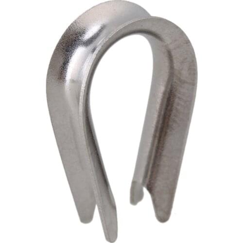 20Pcs Silver Tone M6 304 Stainless Steel Galvanized Wire Cable Rope Thimble Winch Wire Loop