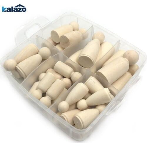 30pcs Different Size Handmade Unfinished Wooden Family Peg Dolls Toys DIY craft supplies kids gift Baby Teether