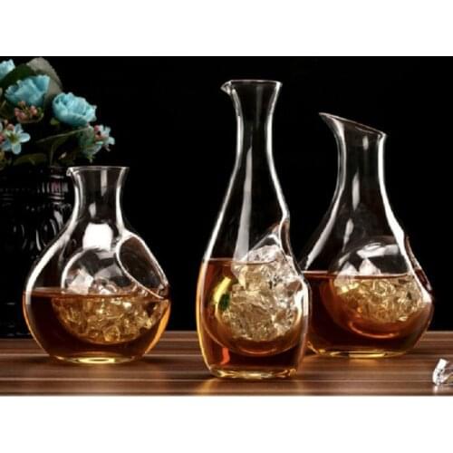 300-400ml Ice Hip Flask Whiskey 2 Styles Lead-free Crystal Creative Wine Decanter Wine Dispenser Bottles Sake Set Bar Tool