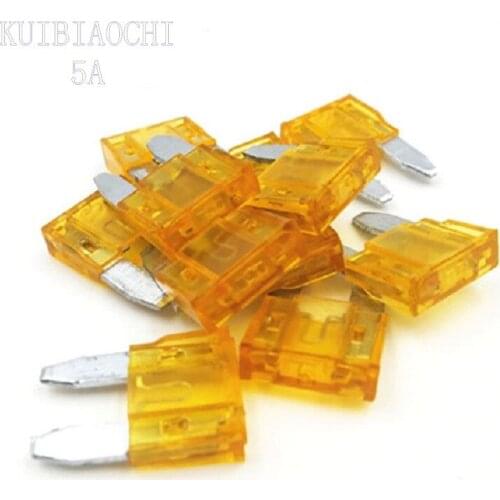 50pcs/lot 5A MINI Car Fuse Auto Car Truck ATC Mini Blade Trumpet Car Fuses 5A AMP Wire Set P5