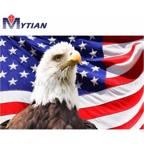5d Diamond Embroidery Icon DIY Diamond Painting American Flag Eagle Full Square Round Diamond Mosaic Home Decor Art Wall Sticker