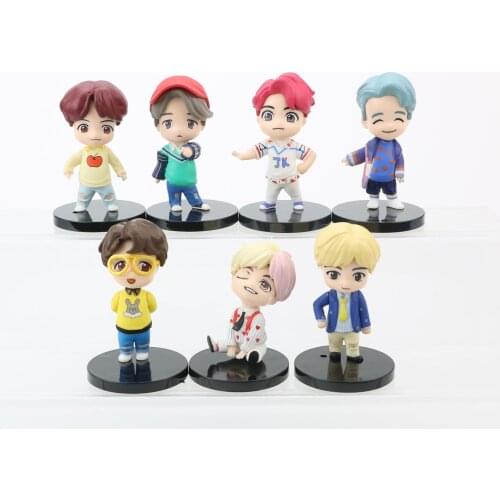 7pcs/set Korean Mens Team Star Jeon Jung Kook Kim Nam Jun Figure Model Desktop Decoration Star Doll Ornament Cake Decorations
