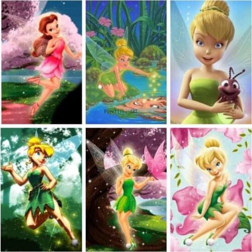 Disney Diamond Embroidery Full Square Drill 5D Diamond Painting"Cartoon Princess Tink Bell"Cross Stitch Kits Mosaic Home Decor