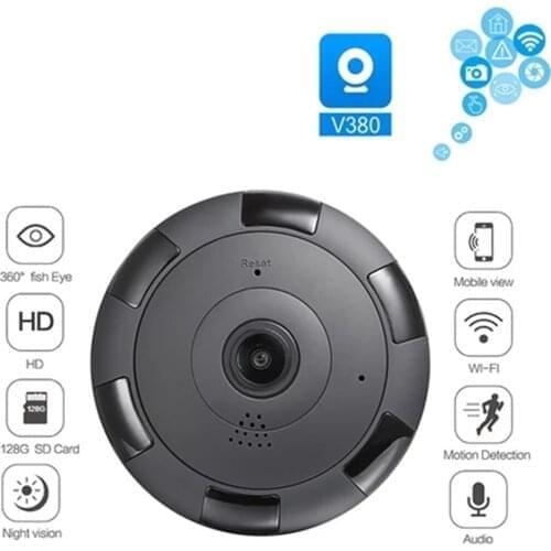 2MP 1080P 360 Degree Wireless PTZ IP Camera Fish Eye Lens Panoramic View VR Camera Motion Detection Intercom Baby Monitor