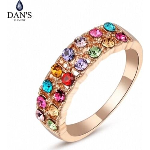DANS ELEMENT New Sale Rings for women Austrian Crystals Fashion Heathy Anti Allergies # RG95126