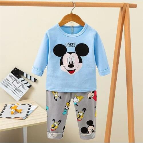 Kid Spider-Man Pajamas Elsa Sleep Clothes Young Children Long Sleeves Pijamas Toddler Girl Minnie Mouse Clothing Boy Infant Set