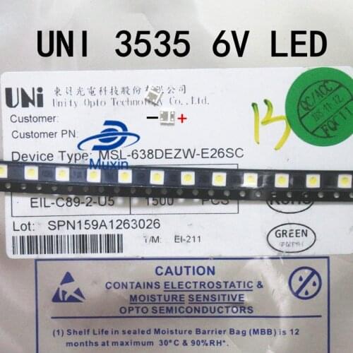 For UNI LED 2000pcs backlight LCD TV 3535 3537 LED SMD Lamp bead bead 1W 6V 3535 1.2W Cold white UNI