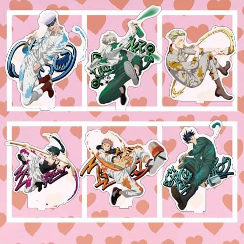 16cm Anime Jujutsu Kaisen Gojou Action Figure Stand Model Plate Desk Decor Cute Acrylic Standing Sign Toy Fans Gifts Prop