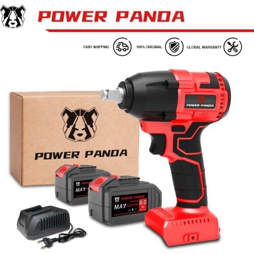 POWER PANDA 30000mah Electric Impact Wrench Corded 1/2-Inch , 380N.m Max Torque, 3800rpm speed, Two-Direction Rocker Switch