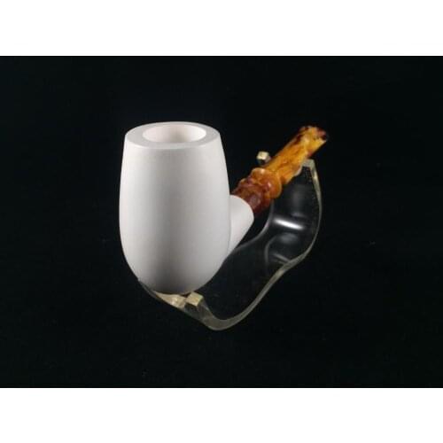 Smooth Billiard Straight Stem Meerschaum Pipe, Unsmoked Pipe, Unblocked Meerschaum