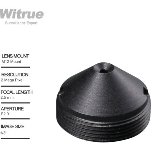 HD cctv lens Pinhole 2.5MM M12*0.5 Mount 1/3" F2.0 110 degree for security CCTV cameras