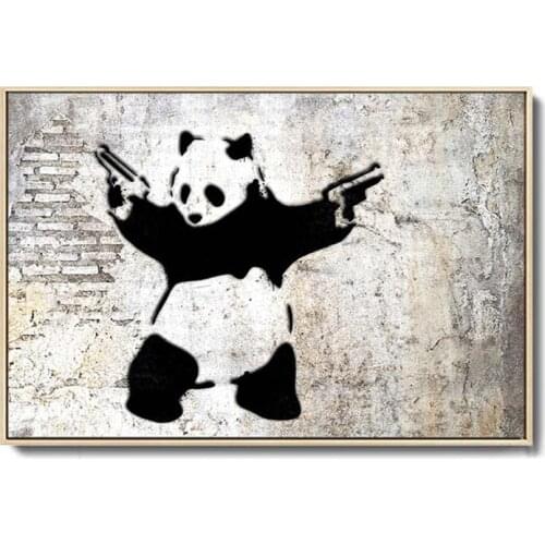Bankcy Graffiti Art Panda Girl Painting Canvas Posters and Prints Abstract Wall Art for Living Room Home Decor Cuadros