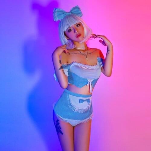 Lovely Maid Outfit Nightclub Jazz Pole Dance Costumes Cosplay Clothes Bar Dj Ds Gogo Dancing Performance Stage Wear Suit YS1332