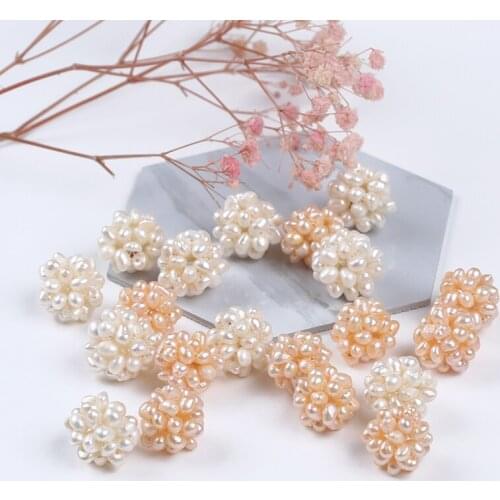 Hot Sale Natural Freshwater Baroque Pearl Handmade Braided Flower Ball Loose Bead For Jewelry Making DIY Accessories Craft