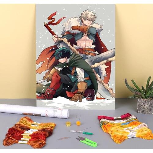 My Hero Academia Pre-Printed 11CT Cross Stitch Full Kit DIY Embroidery DMC Threads Knitting Craft Handicraft Painting Decor