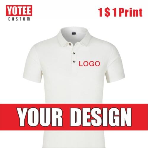Yotee Mens Polo Shirt Embroidery Logo Custom Lightweight T-Shirt Individual Group Solid Color Top Custom Summer Shirt 2021