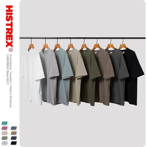 Dropped Shoulder Oversized Heavy Thick 100% Cotton 250g Men T Shirt Funny Summer Clothing Clothing Brand Tshirt Man 66184