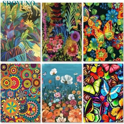 SDOYUNO 40x50cm Oil Paint By Numbers Scenery DIY Set of Acrylic Paint For Painting By Numbers On Canvas Landscape Home Decor