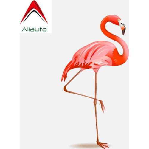 Aliauto Cartoon Car Stickers Landing on One Foot Flamingo Accessories Vinyl Decal for Renault Megane 2 Suzuki Tiguan,16cm*8cm