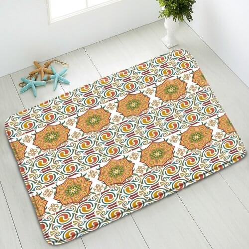 Non-Slip Bath Mat Mandala Geometric Flower Bedroom Kitchen Doormat Indoor Floor Mat Absorbent Balcony Carpet Washable Home Deco