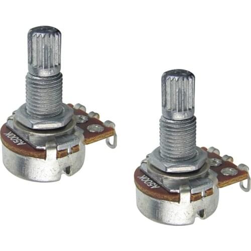 NEW 2pcs Mini Potentiometer A500K Audio Taper Long Shaft Guitar Parts