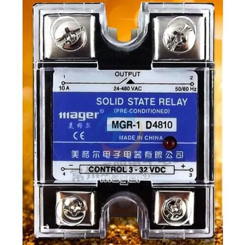 Mager Genuine new original Genuine single-phase solid-state relay DC-AC relay 10A DC-controlled AC MGR-1 D4810 24-480VAC