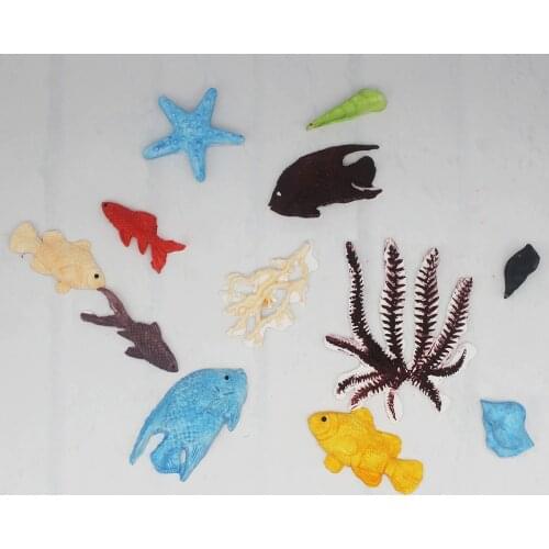 P1016 Ocean Series Small Fish Seagrass Coral Silicone Molded Sugar Chocolate Cake Decoration Model