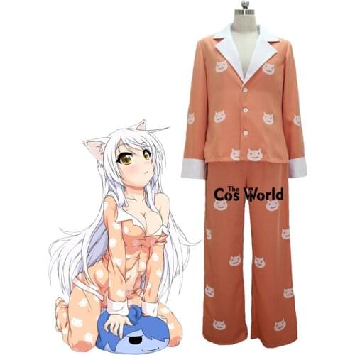 Bakemonogatari Hanekawa Tsubasa Pajamas Sleepwear Tops Pants Outfit Anime Cosplay Costumes