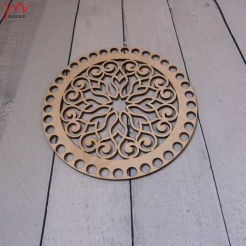 3 pieces 20cm Mothers day gift Tshirt Yarn Basket Wooden Basket Base Handmade Basket Storage wood bottoms Crochet basket