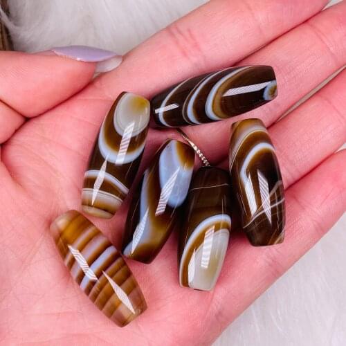 Nature Agate Dzi Beads Rare Tibetan Himalayas Cultural Worship Reiki Healing Specimen Decor gZi Beads