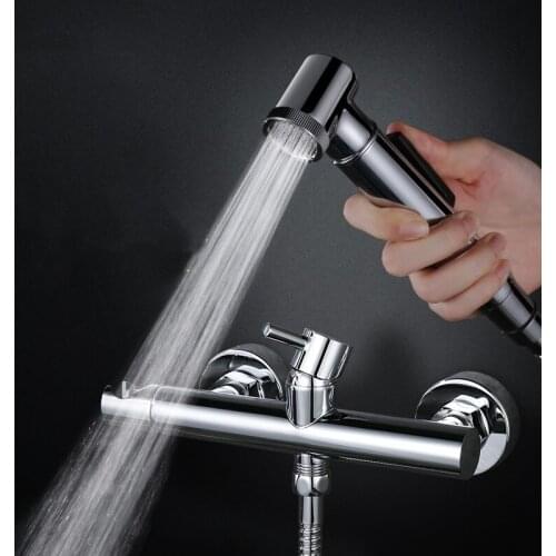 360 degree rotation Handheld brass Bidet sprayer ,Toilet Portable Bidet Shower Set With Hot and Cold Water Bidet Mixer faucet