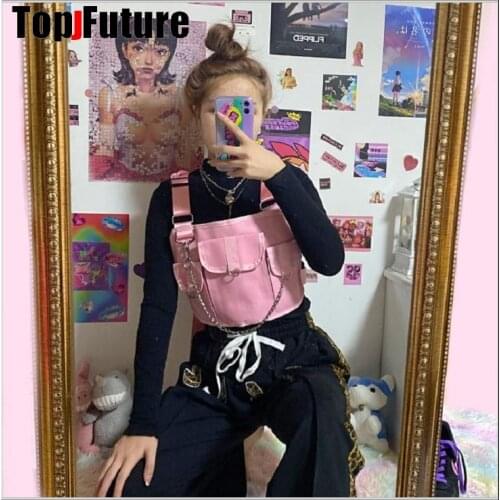 GIRL WOMEN Multi color Street hip hop bag chest bag vest vest air tactical bullet bag