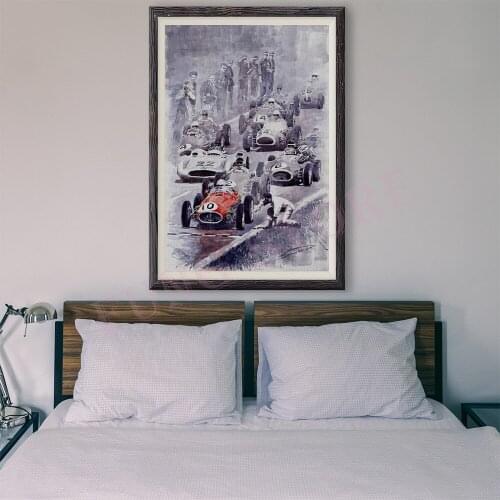 T184 Retro Racing Car Classic Painting Racing competition 106 Custom Silk Poster Home Deco Wall Art Christmas Gift