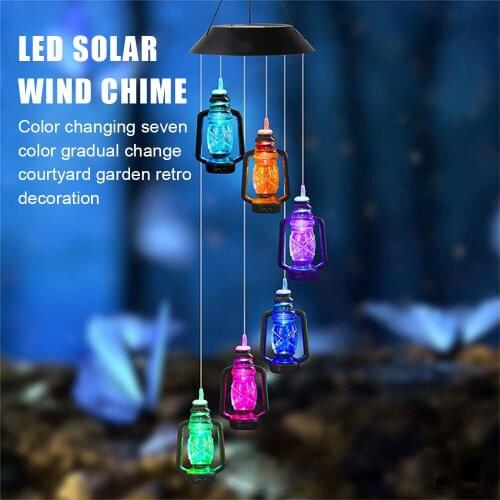 Solar Wind Chime Outdoor Decorative LED Light Suitable for Garden Courtyard Decorations E7