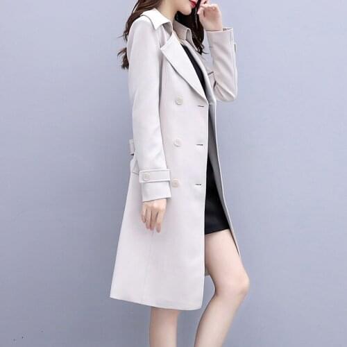 Spring Autumn Classic Slim Fashion Ladies Outerwear 2020 New Women Windbreaker Mid-length OL Trench Coat PR045