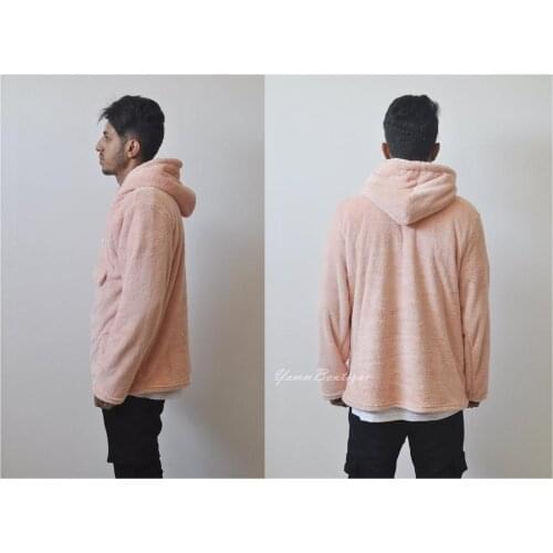 XS-6XL Men Zip Front Drawstring Hoodie Teddy Anorak Sherpa Jacket / Hunter Oversized Anorak Supreme Yezzy Tactical