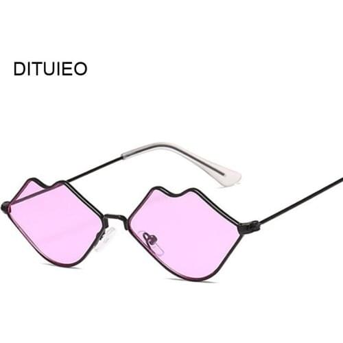 2020 Cute Sexy Ladies Lips Sunglasses Women Metal Frame Fashion Vintage Sun Glasses For Female UV400 Shades