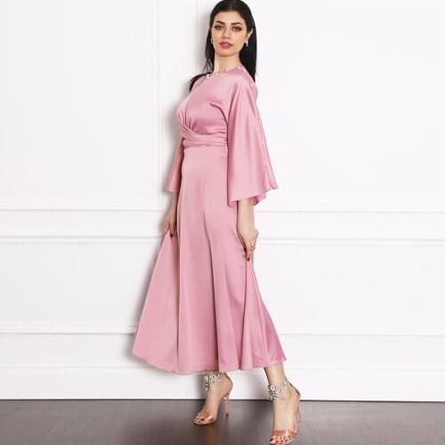 Robe Femme Hiver 2021 Abaya Dubai Turkey Muslim Fashion Satin Dress Abayas Islam Clothing Dresses For Women Musulman De Mode