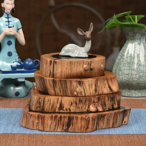 1pcs Wood Coasters Table Cup Mat Kitchen Mat Pad For Bar Cocktail Length 22 -23cm & Height 3cm Noble Ebony Wood Slices Bar Tool