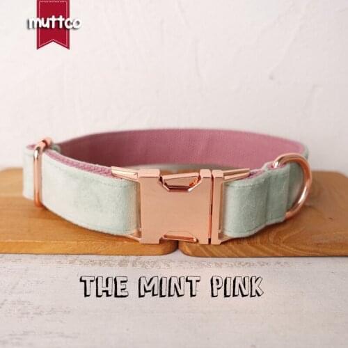 10pcs/lot MUTTCO dog collar THE MINT PINK convenient to walk the dog leash accessory for small medium large dog 5 size UDC109M