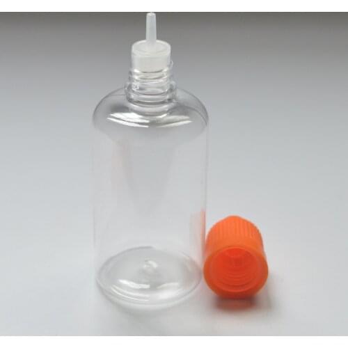 100pcs Clear Empty PET Hard 50ml Bottle Plastic Dropper Bottles With Childproof Cap 50cc E Liquid Needle Vial