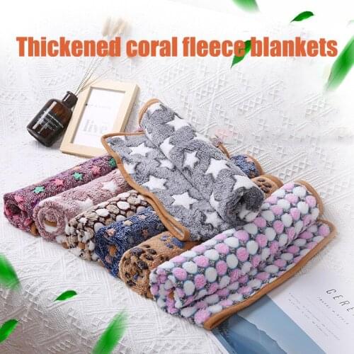 3 Packs Pet Thicken Blanket Bed Mats Super Soft Fluffy Premium Fleece Dot Print Warm Flannel Throw for Dog Puppy Cat